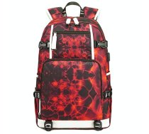 6101-5 Printed Backpack Large Capacity Computer Backpack Waterproof Student School Bag(Geometric Red)