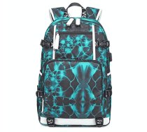 6101-5 Printed Backpack Large Capacity Computer Backpack Waterproof Student School Bag(Geometric Blue)