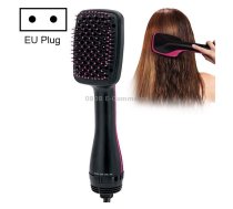 Professional Multi Function Electric Hair Blow Brush Hot Air Hair Curls Comb Salon Hair Styler, Plug standard:EU(Rose Red)