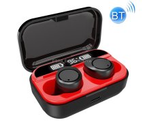 X5 TWS Bluetooth V5.0 Wireless Stereo Headset with Charging Case and Digital Display, Support Intelligent Pairing(Black Red)