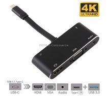 V126 UCB-C / Type-C Male to PD + HDMI + VGA + Audio + USB 3.0 Female 5 in 1 Converter