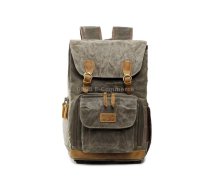 Batik Canvas Waterproof Photography Bag Outdoor Wear-resistant Large Camera Photo Backpack Men for Nikon / Canon / Sony / Fujifilm(Army Green)