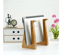 Medium Bamboo Wood Computer Cooling Bracket Beech Wood Tablet Desktop Storage Rack