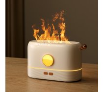 JF801 Desktop Simulation Flame Aroma Diffuser Humidifier, Color: Monochrome Light-White