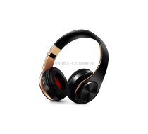 HIFI Stereo Wireless Bluetooth Headphone for Xiaomi iPhone Sumsamg Tablet, with Mic, Support SD Card & FM(Golden black)