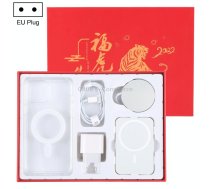 5 in 1 Data Cable + Travel Charger + Wired / Wireless MagSafe Magnetic Wireless Charger + MagSafe Magnetic Phone Case Digital Gift Box Set for iPhone 12 mini, EU Plug(Red)
