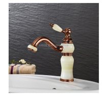 Gold-plated Copper 360-degree Rotating Basin Hot and Cold Water Faucet, Color: Sapphire Zirconium Rose Gold