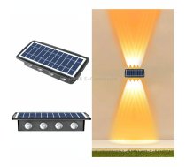 8LED Solar Wall Lamp Outdoor Waterproof Up And Down Double-headed Spotlights(Yellow Light)