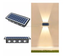 8LED Solar Wall Lamp Outdoor Waterproof Up And Down Double-headed Spotlights(Warm Light)