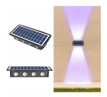 8LED Solar Wall Lamp Outdoor Waterproof Up And Down Double-headed Spotlights(Color Light)