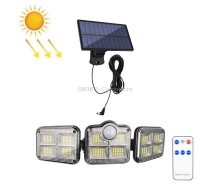 TG-TY075 Solar 3-Head Rotatable Wall Light Body Sensation Outdoor Waterproof Garden Light, Style: 122 LED Splitable