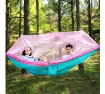 1-2 Person Outdoor Mosquito Net Parachute Hammock Camping Hanging Sleeping Bed Swing Portable Double Chair, 260 x 140cm