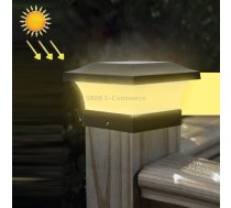 Solar LED Waterproof Outdoor Column Light Courtyard Lighting Lamp(Warm Light)