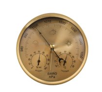 THB9392 132mm Wall Mounted Digital Thermometer Hygrometer Household High Accuracy Pressure Gauge Air Weather Instrument Barometer (Gold)