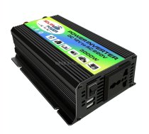 Tang I Generation 12V to 220V 3000W Modified Square Wave Intelligent Car Power Inverter with Dual USB(Black)