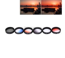 JUNESTAR 6 in 1 Professional 34mm Lens Filter(CPL + UV + Gradual Red + Gradual Orange + Gradual Blue + Gradual Grey) for DJI Phantom 3 & 4