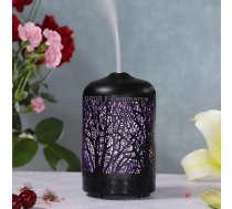 Metal Tree Air Humidifier Essential Oil Diffuser Mist Maker Colorful LED Lamp Diffuser Aromatherapy Air Purifier, EU Plug(Black)