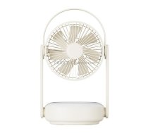 WT-F62 Outdoor Portable USB Charging Air Cooling Fan with LED Night Lamp(Cream Color)