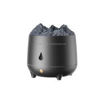 HS01 Simulation Flame Humidifier Home Aromatherapy Machine With Night Light(Black)
