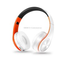 LPT660 Bluetooth Wireless Headset HIFI Stereo Sports Headphones(White+Orange)