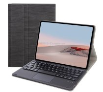 SFGO-A Tree Texture Bluetooth Keyboard Leather Case with Touchpad For Microsoft Surface Go 4 / 3 / 2 / 1(Black + Black)