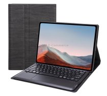 SF128-A Tree Texture Touchpad Bluetooth Keyboard Leather Tablet Case For Microsoft Surface Pro 8(Black)
