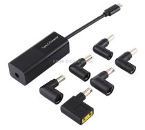 Laptop Power Adapter 65W USB-C / Type-C Converter to 6 in 1 Power Adapter (Black)