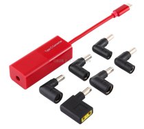 Laptop Power Adapter 65W USB-C / Type-C Converter to 6 in 1 Power Adapter (Red)