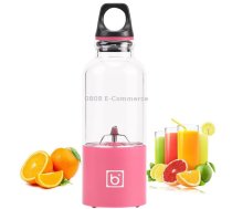 500ml Mini Portable Electric Juicer Cup USB Rechargeable Juicer Blender Maker Shaker Squeezers Fruit Orange Juice Extractor(Pink)