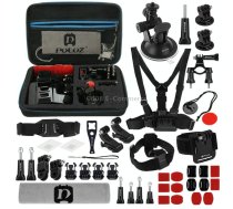 PULUZ 45 in 1 Accessories Ultimate Combo Kits with EVA Case (Chest Strap + Suction Cup Mount + 3-Way Pivot Arms + J-Hook Buckle + Wrist Strap + Helmet Strap + Surface Mounts + Tripod     Adapter + Storage Bag + Handlebar Mount + Wrench) for GoPro Hero12 B
