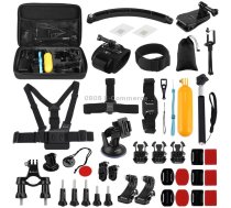 PULUZ 50 in 1 Accessories Total Ultimate Combo Kits with EVA Case (Chest Strap + Suction Cup Mount + 3-Way Pivot Arms + J-Hook Buckle + Wrist Strap + Helmet Strap + Extendable Monopod +     Surface Mounts + Tripod Adapters + Storage Bag + Handlebar Mount)