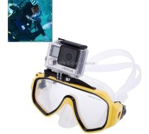 Water Sports Diving Equipment Diving Mask Swimming Glasses with Mount for GoPro Hero12 Black / Hero11 /10 /9 /8 /7 /6 /5, Insta360 Ace / Ace Pro, DJI Osmo Action 4 and Other Action     Cameras(Yellow)