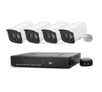 N4B7MPoe 4Ch 720P P2P ONVIF 1.0 Mega Pixel IP Camera NVR Kit, Support Night Vision / Motion Detection, IR Distance: 20m