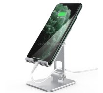 AhaStyle ST01 Double Swivel Aluminum Alloy Convenient Phone Charging Stand Base(Silver)