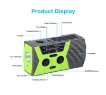 AM/FM/NoAA 2000mAh Emergency Radio Portable Hand Crank Solar Powered Radio(Green)