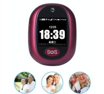 REACHFAR RF-V45-B Mini Touch Screen GPS Smart Tracker Pendant, Support SOS / Camera / Health Management / Video Calling / 4G LTE, For North America / South America(Wine Red)