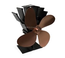 YL603 Eco-friendly Aluminum Alloy Heat Powered Stove Fan with 4 Blades for Wood / Gas / Pellet Stoves (Bronze)