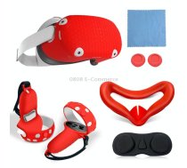 6 PCS/Set For Meta Quest Silicone All-Inclusive Console Controller Cover(Red)