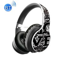 B1 Graffiti Pattern Wireless Bluetooth V5.0 Headset (Black White)