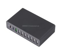 MFT-03Q 10 in 1 65W QC3.0 USB Smart Fast Charger, EU Plug(Black)