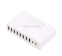 MFT-03Q 10 in 1 65W QC3.0 USB Smart Fast Charger, EU Plug(White)