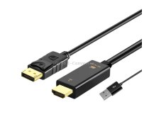 H147 HDMI Male + USB 2.0 Male to DisplayPort Male Adapter Cable, Length：1.8m