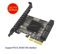 PCIE 4X To 6 Port SATA 3.0 Adapter Expansion Card ASMedia ASM1166 Converter