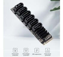 M2 M-EKY PCIE3.0 To SATA6G Transfer Expansion Card 6 Port Hard Disk Expansion Adapter Card(PH516)