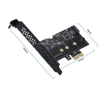 PCI-E to SATA3.0+M2 NGFF Expansion Card 6G Hard Disk Transfer Card(Black)