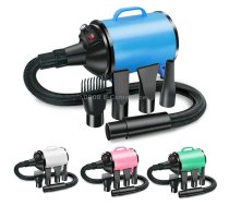 2100W Dog Dryer Stepless Speed Pet Hair Blaster Pet Water Blower 220V EU Plug(Pure Black)