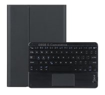 DY-M10ReL-C 2 in 1 Removable Bluetooth Keyboard + Protective Leather Tablet Case with Touchpad & Holder for Lenovo Tab M10 FHD REL(Black)