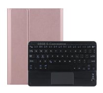 DY-M10ReL-C 2 in 1 Removable Bluetooth Keyboard + Protective Leather Tablet Case with Touchpad & Holder for Lenovo Tab M10 FHD REL(Rose Gold)