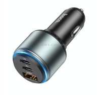 hoco NZ9 Galloper 95W Dual USB-C / Type-C + USB 3-port Car Charger(Black)