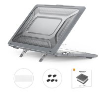For MacBook Pro 13.3 A1706/A1989/A2159 ENKAY Hat-Prince 3 in 1 Protective Bracket Case Cover Hard Shell with TPU Keyboard Film / Anti-dust Plugs, Version:EU(Grey)